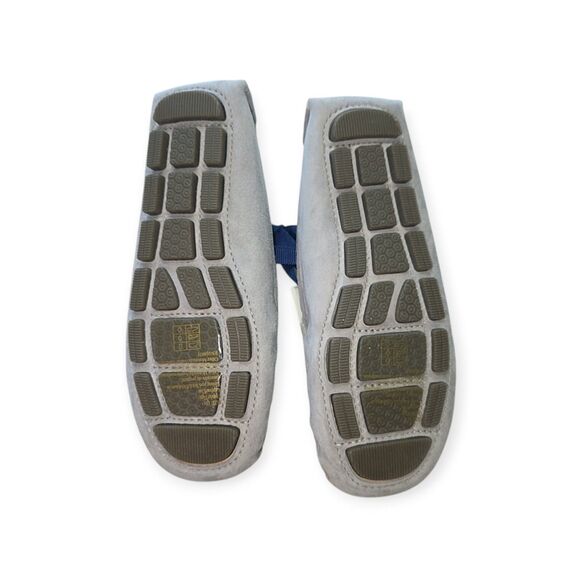 New Janie and Jack Suede Driving Shoes Boys 11 Gray Leather - Picture 4 of 6